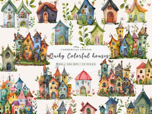 Download Quirky Houses Clipart, Whimsical Houses - Premium Resources